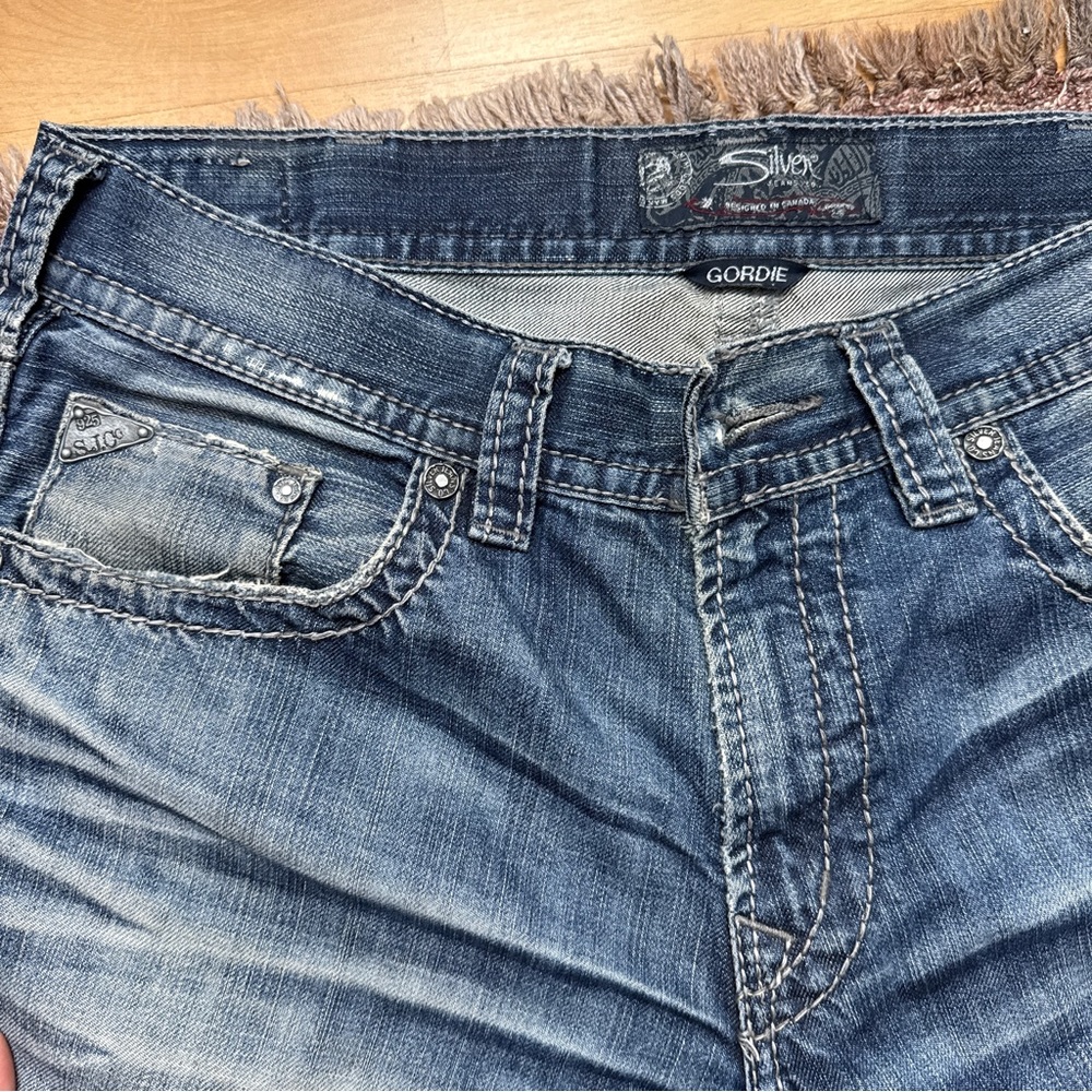 Silver Jeans Gordie Men's Washed Blue Slim Straight Jeans Size 33x34